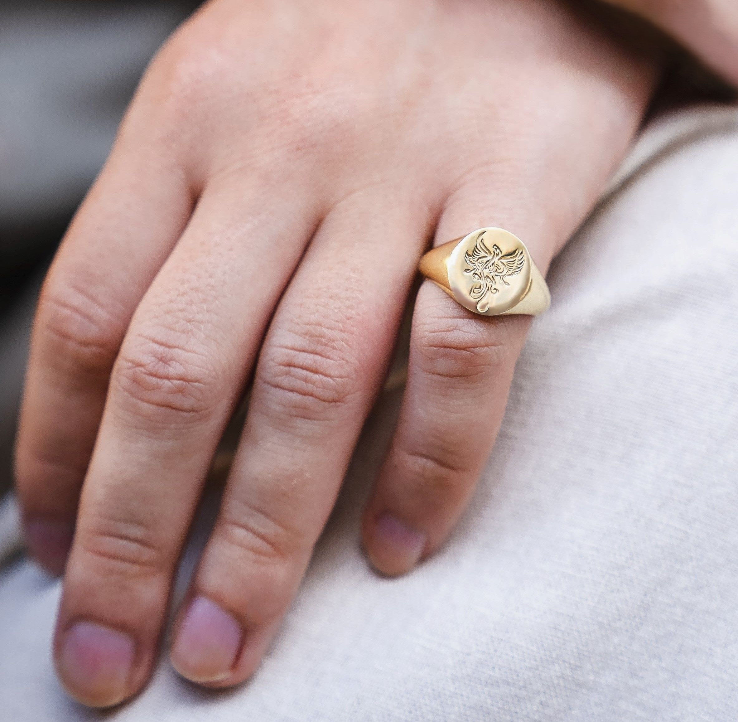 10k Gold Phoenix Ring, Phoenix Ring, Phoenix Signet Ring, 14k Gold