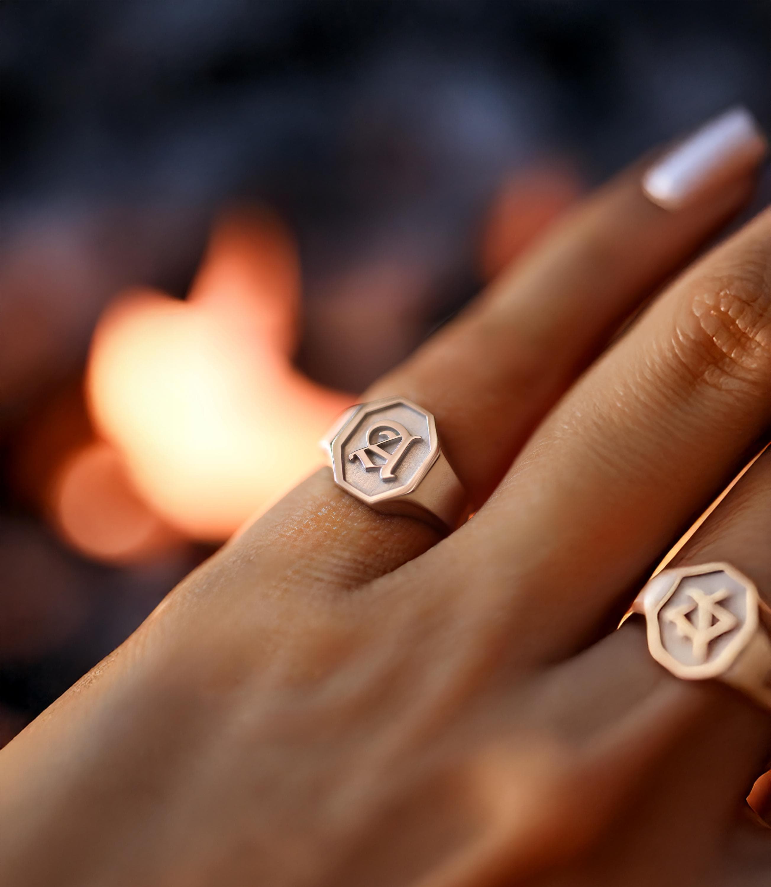 Initial Engraved Signet Ring, Custom Signet Ring, Silver Signet Ring, Initial Signet Ring, Sterling Silver Signet Ring, Engraved Signet Ring