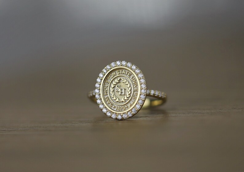 Gold Diamond Pave College Class Rings Women's Class Ring - Etsy