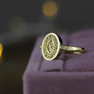 Solid Gold Diamond College Class Rings, Women's Class Ring, Gold ...