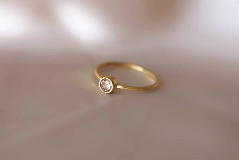 Gold Birthstone Ring, Birthstone Promise ring, Birthstone Engagement ring, Anniversary Ring For wife, Anniversary Ring For Mom, Gold Jewelry image 2