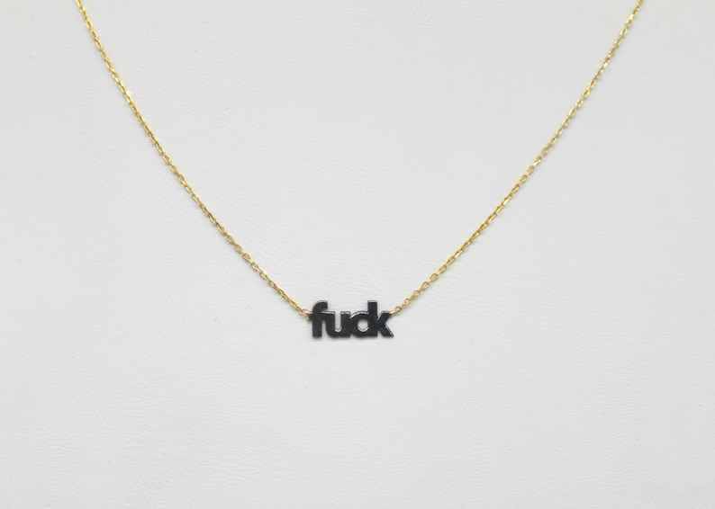 Sterling Silver Fuck Necklace Nameplate Necklace Fuck - Etsy
