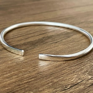 Silver Cuff Bracelet, Silver Cuff Bangle, Silver Cuff Bangle Bracelet, Sterling Silver Cuff Bangle, Bracelet Silver Cuff, Cuff Silver Bangle image 4