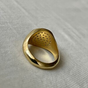 Gold Pinky Ring, Gold Signet Ring, Diamond Signet Ring, Pinky Signet Ring, Gold Pinky Ring Womens, Gold Signet Ring Women, 14k Signet Ring image 8