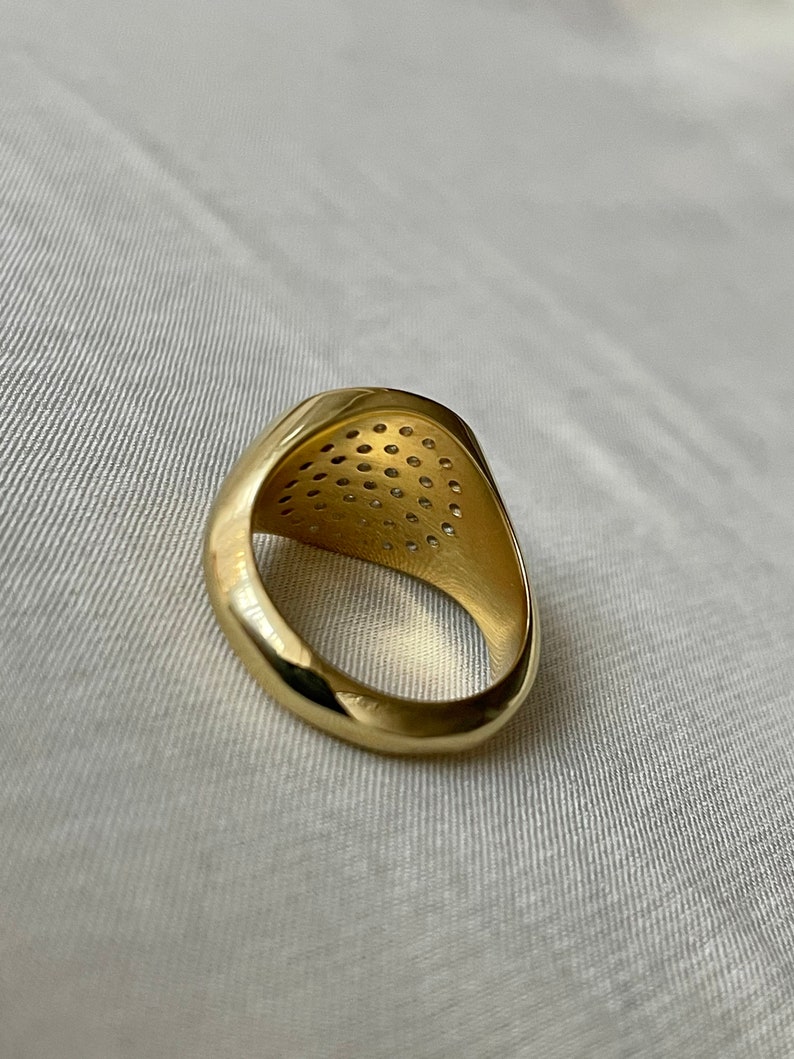 Gold Pinky Ring, Gold Signet Ring, Diamond Signet Ring, Pinky Signet Ring, Gold Pinky Ring Womens, Gold Signet Ring Women, 14k Signet Ring image 8