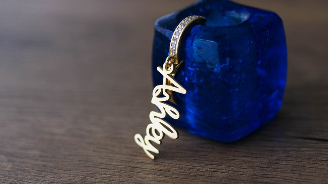 Gold Name Earrings, Earrings, Name Earrings, Name Plate Earrings