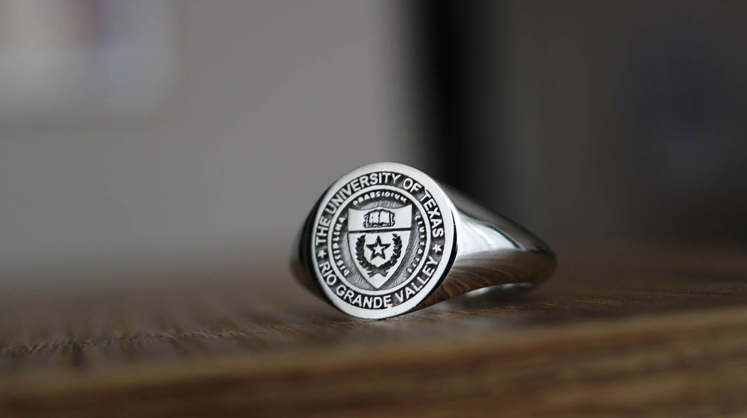 Personalized College Class Ring Silver, Custom Engraved College Class ...