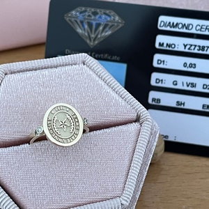 Solid Gold Diamond College Class Rings, Women's Class Ring, Gold ...
