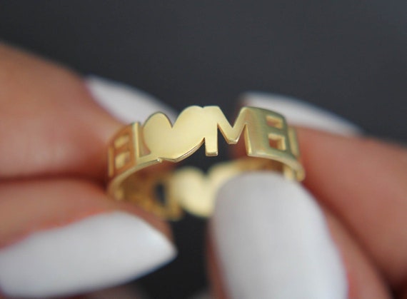 Personalized English Text Gold Rings For Women Stainless Steel Letter Word  Signet Ring Engrave Finger Women Jewelry Custom Gifts - AliExpress