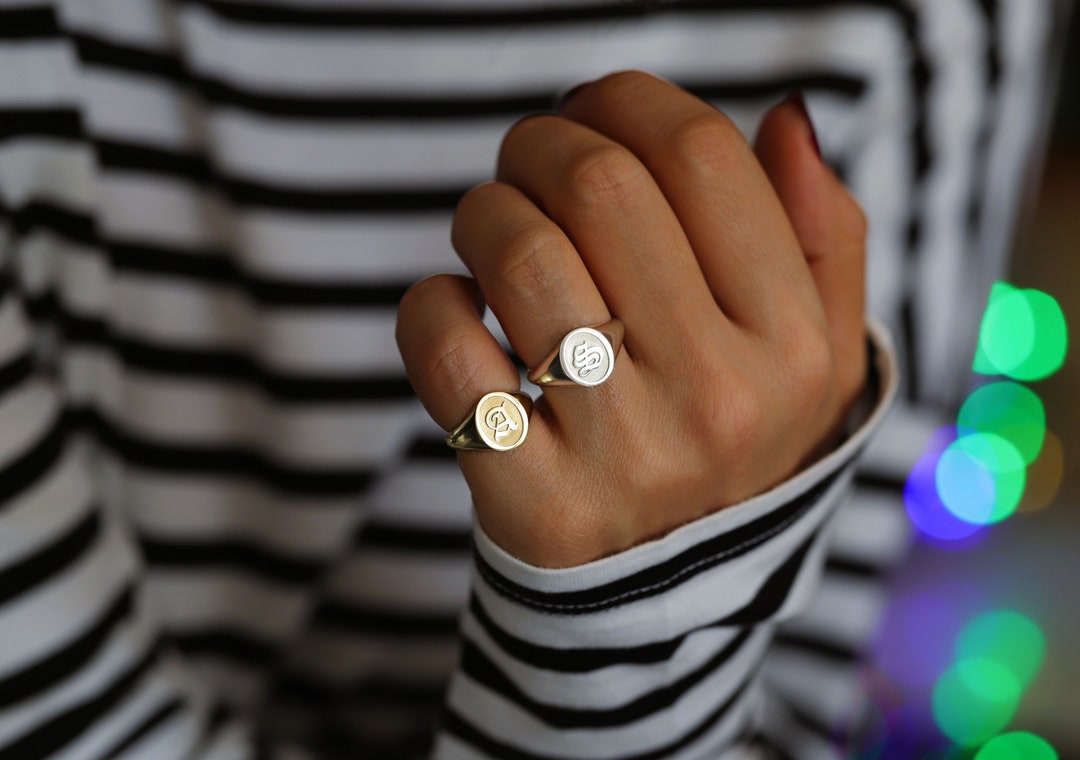 Initial Signet Ring, Old English Signet Ring, Custom Signet Ring, Silver Signet Ring, Initial Engraved Signet Ring, Silver Pinky Signet Ring - Etsy Initial Signet Ring, Old English Signet Ring, Custom Signet Ring, Silver Signet Ring, Initial Engraved Signet Ring, Silver Pinky Signet Ring - Etsy