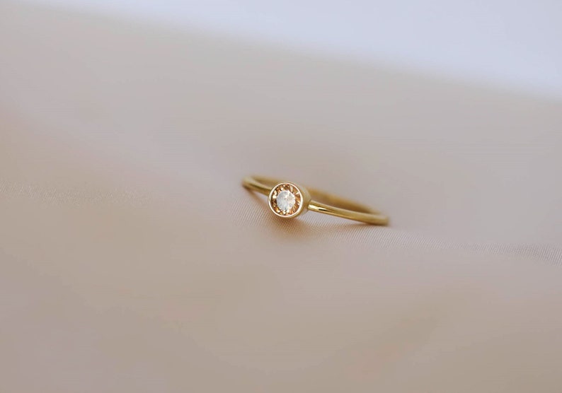 Gold Birthstone Ring, Birthstone Promise ring, Birthstone Engagement ring, Anniversary Ring For wife, Anniversary Ring For Mom, Gold Jewelry image 8