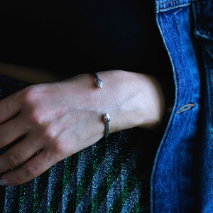 Sterling Silver 65mm Hollow Torque Bangle - Adult Size, 925 Silver, Ladies Bracelet