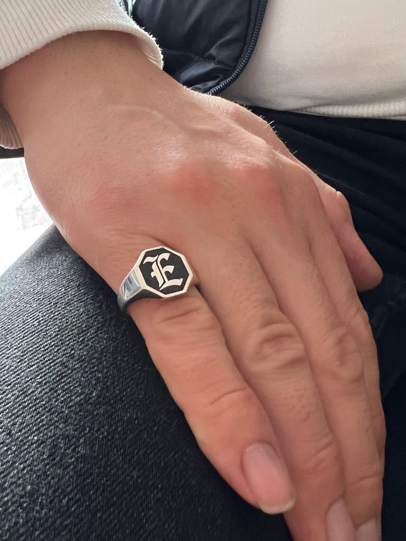 Octagon initial ring best sale