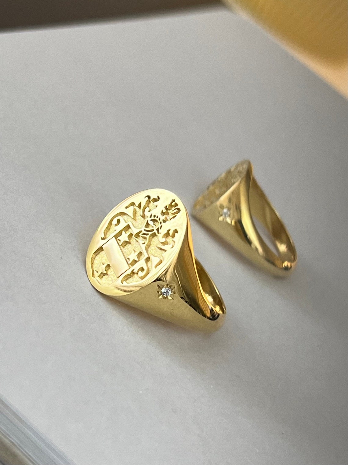 Signet Rings For Family Gold Family Crest Signet Ring Family Rings Gold Signet Ring - Etsy