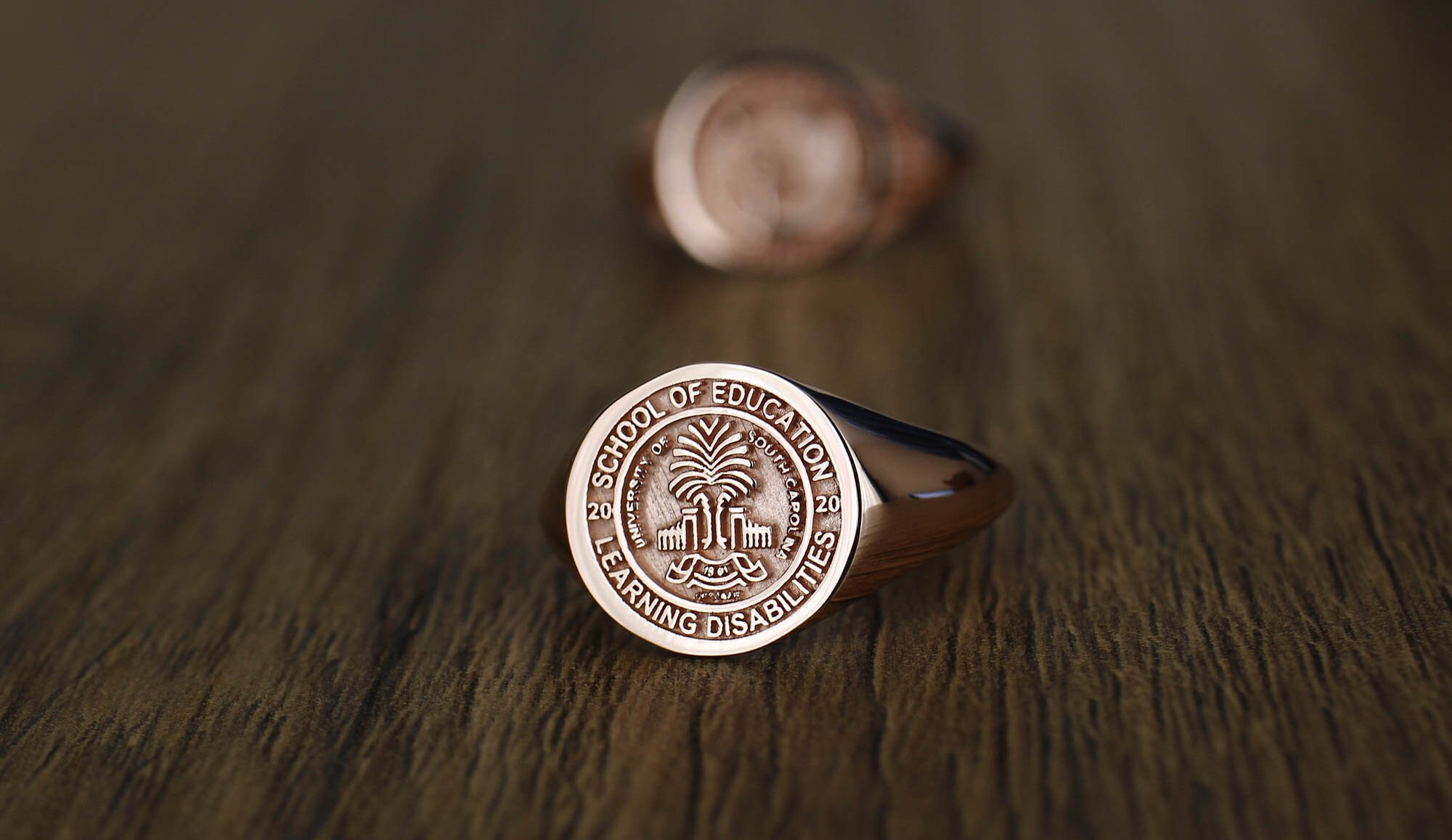 Solid Gold College Class Rings Class Ring Gold Graduation | Etsy