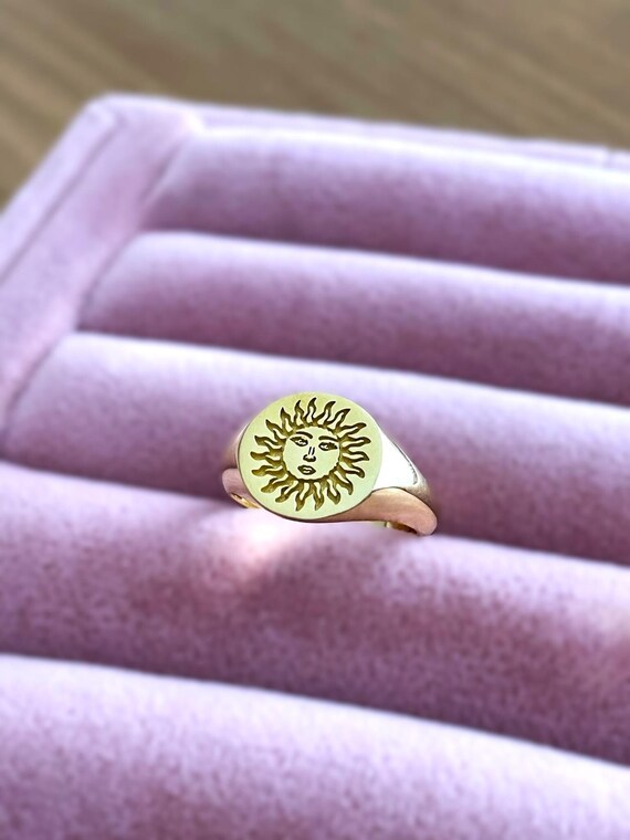 Sun Signet Ring, Sun Ring, 10k Sun Ring, Gold Sun Ring, Sun Sun Signet Ring, Sun Ring, 10k Sun Ring, Gold Sun Ring, Sun