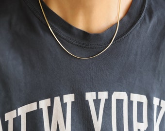 Snake Chain Solid Gold, Gold Snake Chain 14k, 2mm Snake