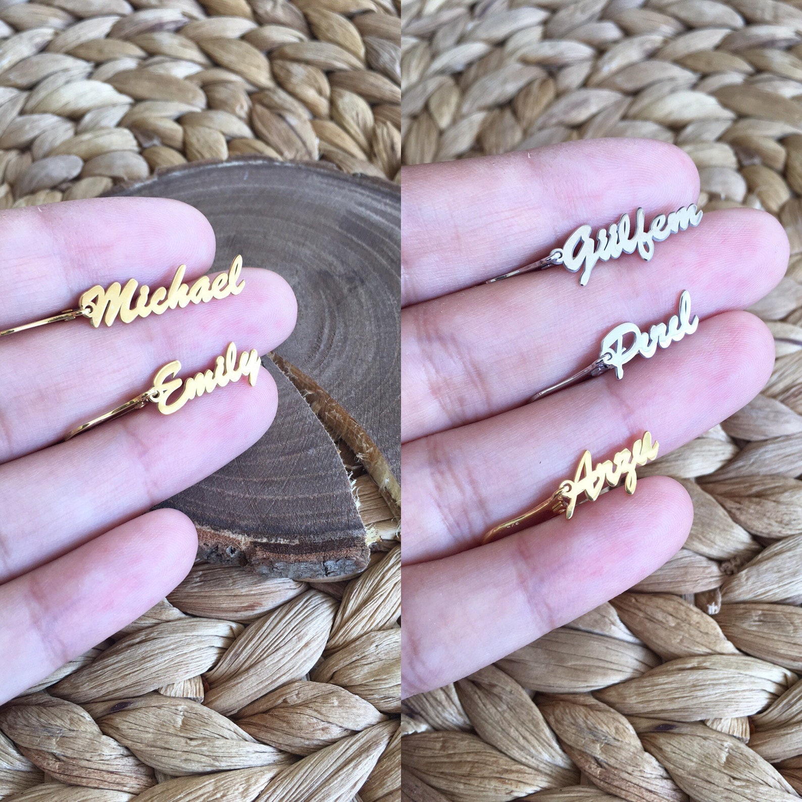 Name Earrings Name Plate Earrings Personalized Earrings Etsy