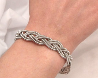 Braided Stainless Steel String Bracelet: Slinky Metal Strings, Stainless Steel Rocker Jewelry