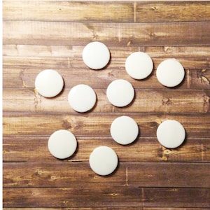 White acrylic flat coin 25mm beads, sold in packs of 10