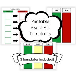 Autism visual aid - 3 printable templates to use with visual schedule pictures.  Can help with expectations and daily living.