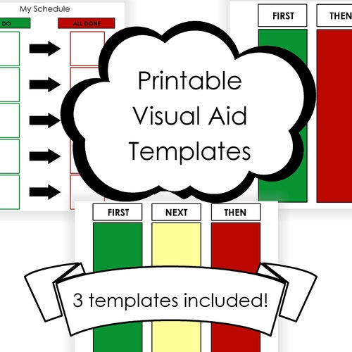 Autism Visual Aid 3 Printable Templates to Use With Visual - Etsy