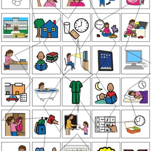 Autism Visual Aid - LARGE 2.5" X 2.5" Printable Cards for Home and ...