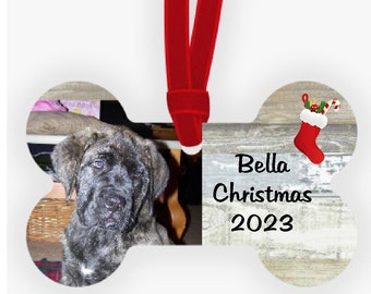 Personalized Dog Bone metal ornament - completely customized by you!  Makes a beautiful keepsake for yourself or a wonderful gift.