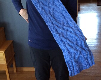 Handknit Cabled Unisex Winter Scarf