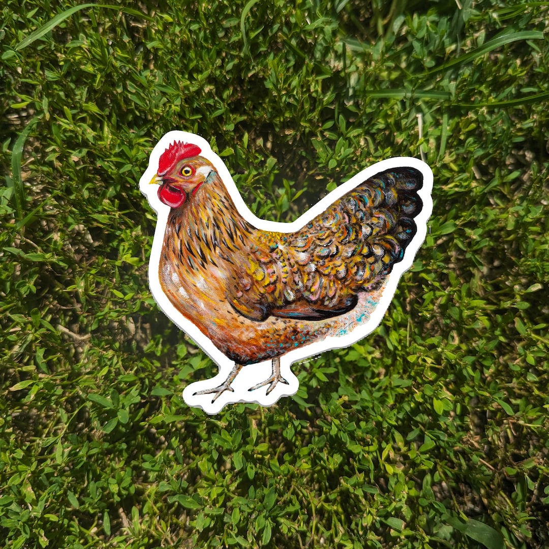 Hen Art Sticker Painting Print Sticker Farm Animal Sticker hen-art-sticker-painting-print-sticker-farm-animal-sticker