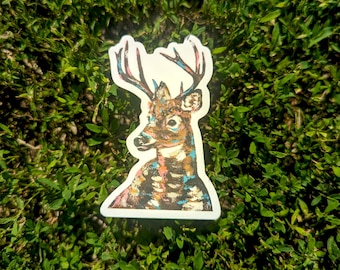 Deer Art Sticker | Painting Print Sticker | Animal Sticker | Deer Sticker