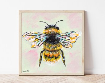 Bumblebee | Giclee Fine Art Canvas Print | Bee Painting Print