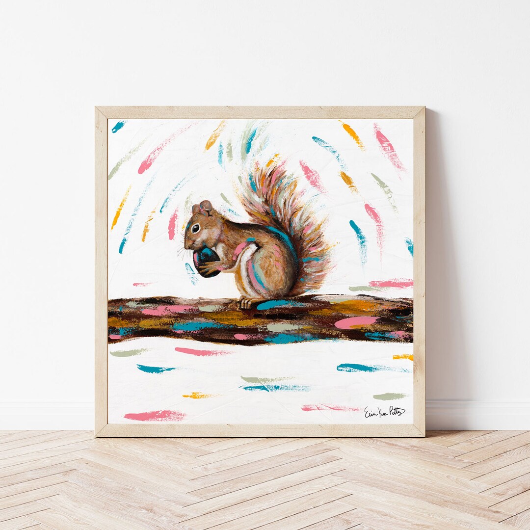 Squirrel Giclee Fine Art Print Animal Painting Print Etsy