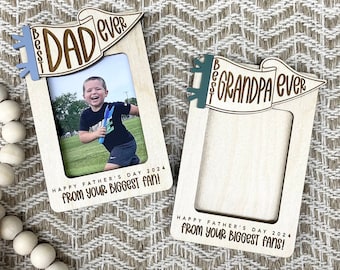 Father’s Day Fridge Magnet Photo Frame, Biggest Fan Photo Frame, Gift for Dad, Gift for Grandpa, Fridge Photo Magnet, Father’s Day Gift