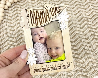 Mother's Day Fridge Magnet Photo Frame, Flower Photo Frame, Gift for Mom, Gift for Grandma, Fridge Photo Magnet, Mother's Day Gift