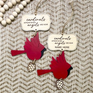 Cardinal Christmas Ornament, Personalized Memorial Cardinal Ornament, Memorial of Ornament, Christmas Cardinal Decor, Christmas Gift