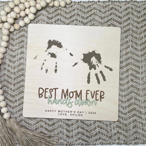 DIY Handprint Sign, Mother’s Day Gift, Mother’s Day Handprint Sign, Fingerprint Sign, Gift for Mom from Kids, Gift for Grandma