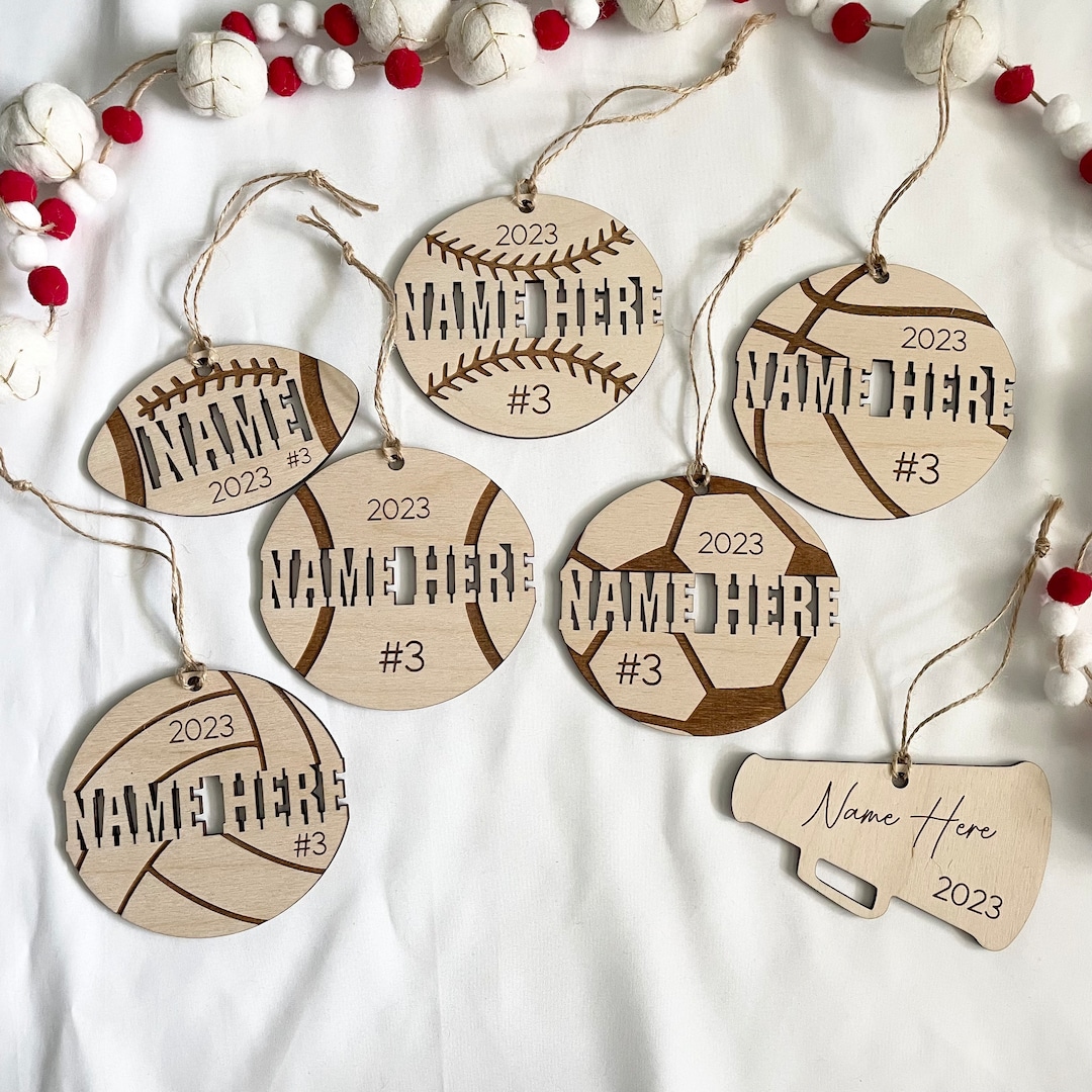 Personalized Sport Keepsake, Sport Christmas Ornament, Football, Baseball, Basketball, Tennis