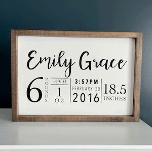 Baby Stats Sign, Birth Stats Sign, Birth Announcement Sign, Newborn Sign, Nursery Decor, Nursery Sign, Newborn Personalized Gift