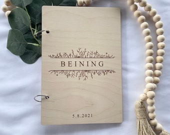 Laser Engraved Wood Wedding Card Keeper, Personalized Keepsake