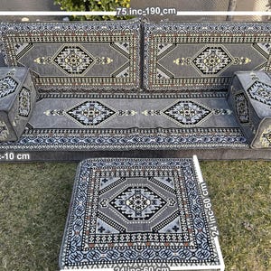 Moroccan Style Couch, U-Shaped Floor Cushion, Ottoman Sofa, Turkish Kilim Pillow, Anatolian Sofa, Sectional Floor Seating, Traditional Sofa