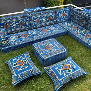 Arabic Seating, Handmade Sofa, Floor Seating, Kilim Design Sofa, U-shaped Sofa, Moroccan Sofa, Ottoman Floor Seating, Traditional Floor Sofa