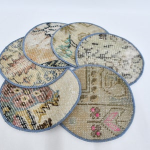 Table Decor, Kilim Supla, Service Rug Placemat, Set Of Six, 10&quot;x10&quot; Kitchen Decor, Dining Accesory, Handmade Rug Supla, 79