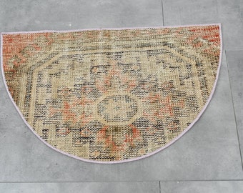 Vintage Doormat, Antique Rug, Handmade Rug, Housewarming Gift, 19x24 New Home Gift, Non Slip Shoe Mat, Woven Doormat, Small Doormat,