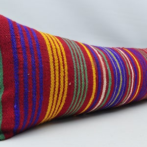 Personalized Gift, Kilim Pillow, Personalized Pillow, 12x36 Ikat Cushion, Striped Pillow Cover, Cute Cushion, Rug Cushion Case, 713