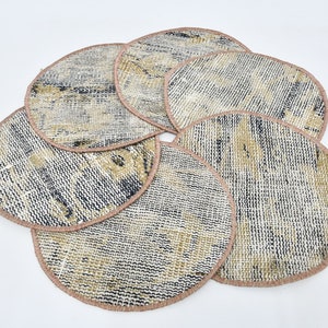 Rustic Rug Supla, Kilim Supla, Mouse Pad, Service Rug Placemat, Set Of Six, 10&quot;x10&quot; Kitchen Decor, Dining Accesory, Handmade Rug Supla, 11