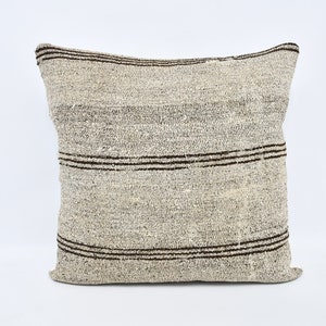Designer Pillows, Pillow Covers, Turkish Kilim Pillow, 28x28 Beige Pillow Covers, Striped Pillow Case, Outdoor Bolster Cushion, 417
