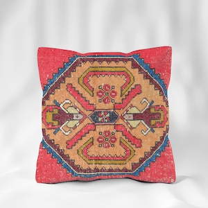 Traditional Turkish Style, Pillow Cover, Home Decor Pillow, Vintage Print Pillow, Rug Pillow, Indoor Pillow, Couch Case, Boho Cushion,