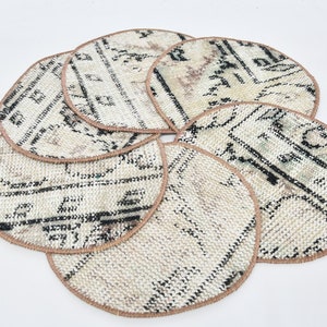 Turkish Rug Supla, Kilim Supla, Service Rug Placemat, Set Of Six, 10&quot;x10&quot; Gift Rug Supla , Dining Accesory, Handmade Rug Supla, Mouse Pad, 9