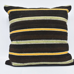 Throw Pillow Covers, Personalized Gift, Kilim Pillow, 28x28 Brown Pillow, Striped Pillow Covers, Cute Cushion Case, Designer Cushion,   328